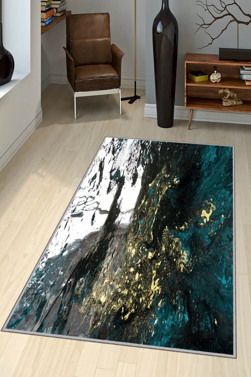 Koberec Dark Marble modrý 2