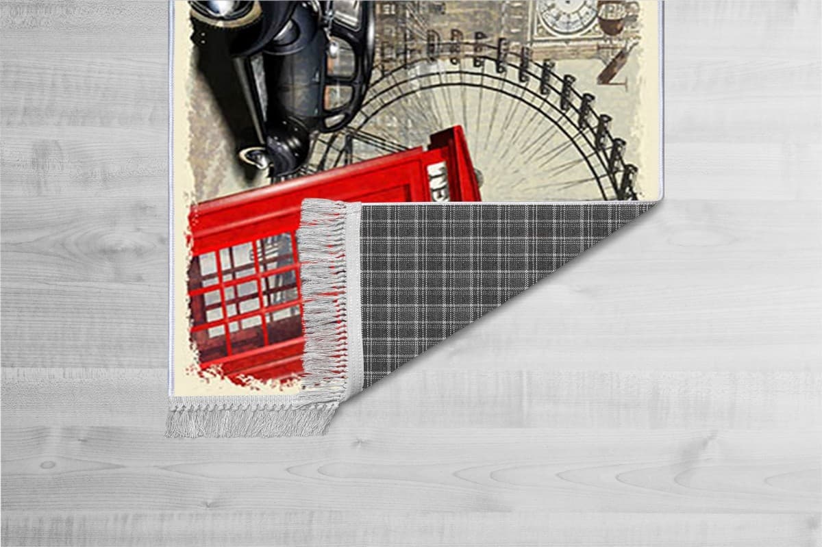 Koberec London béžový/červený 6