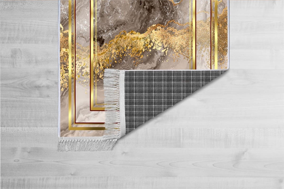 Koberec Marble Frame šedý/zlatý 4