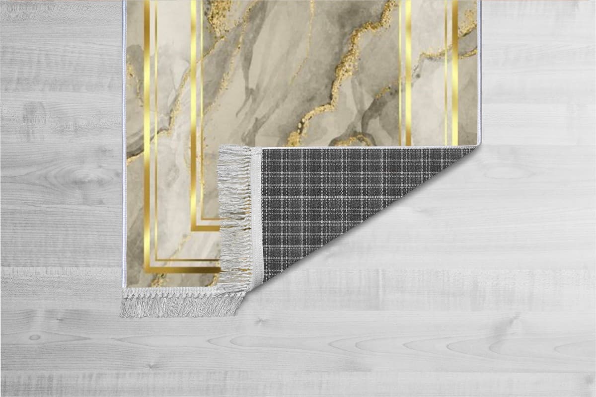 Koberec Marble Frame béžový/zlatý 4