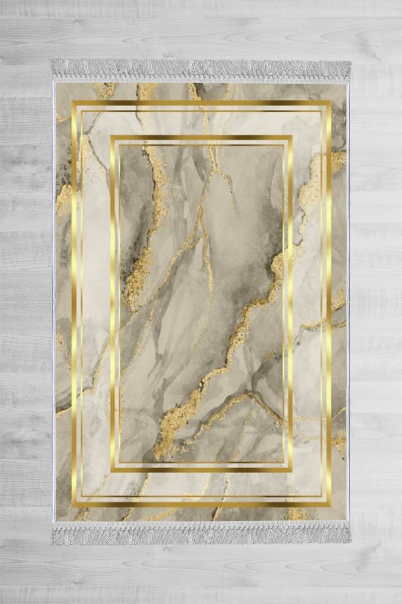 Koberec Marble Frame béžový/zlatý 3