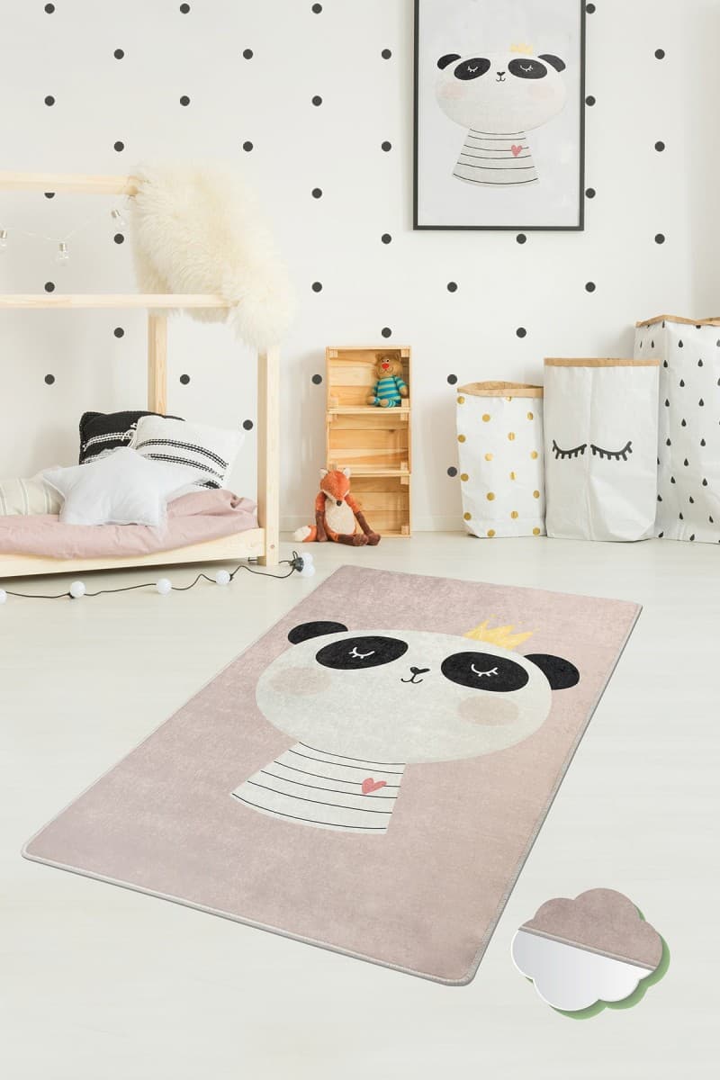 Dětský koberec King Panda růžový 2