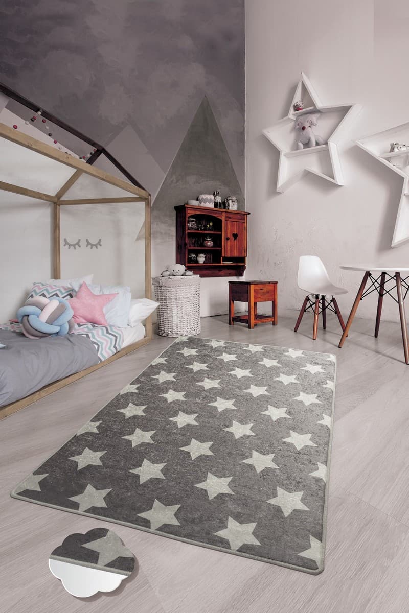 Dětský koberec Stars šedý 2