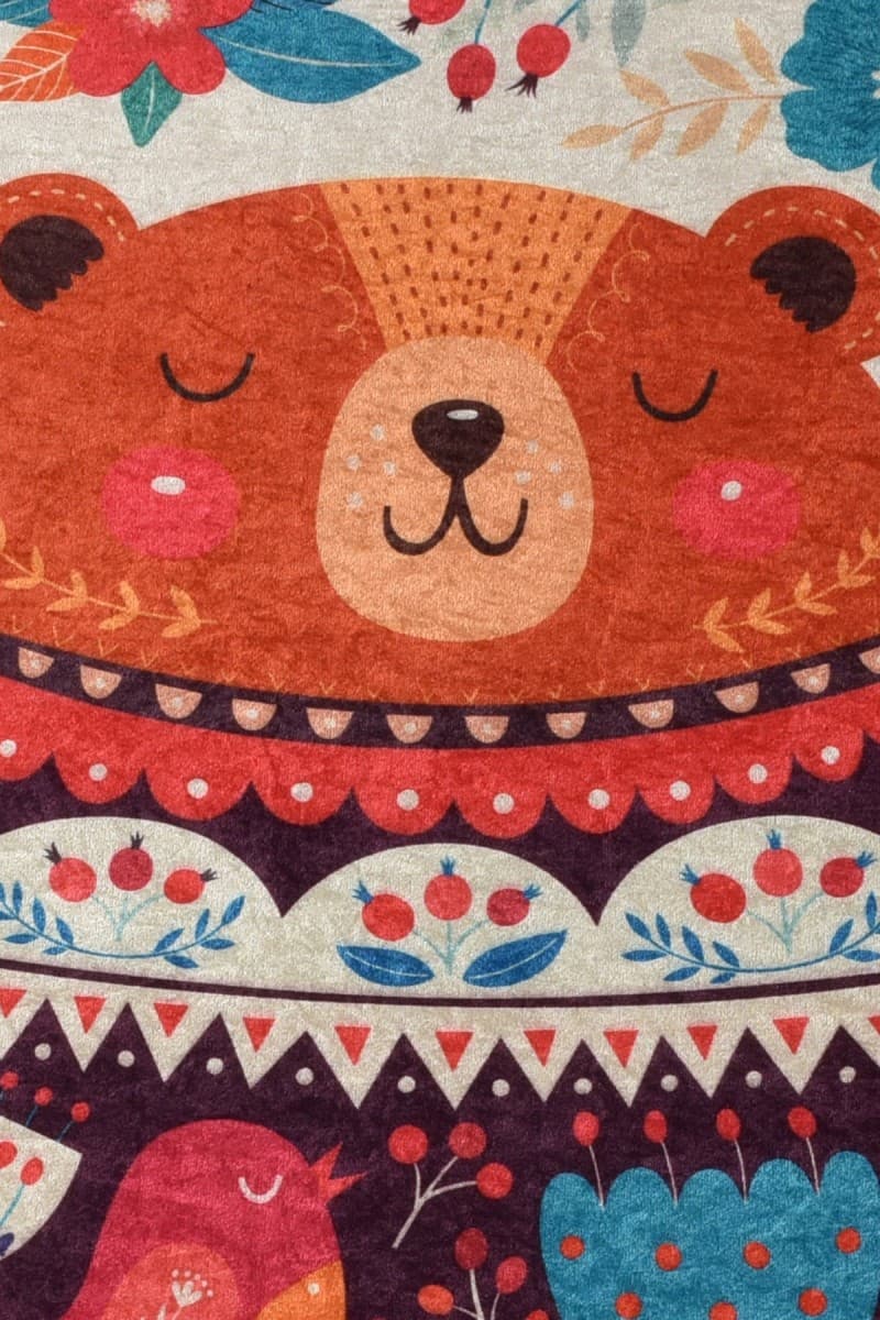 Dětský kulatý koberec Sweet Bear vícebarevný 4