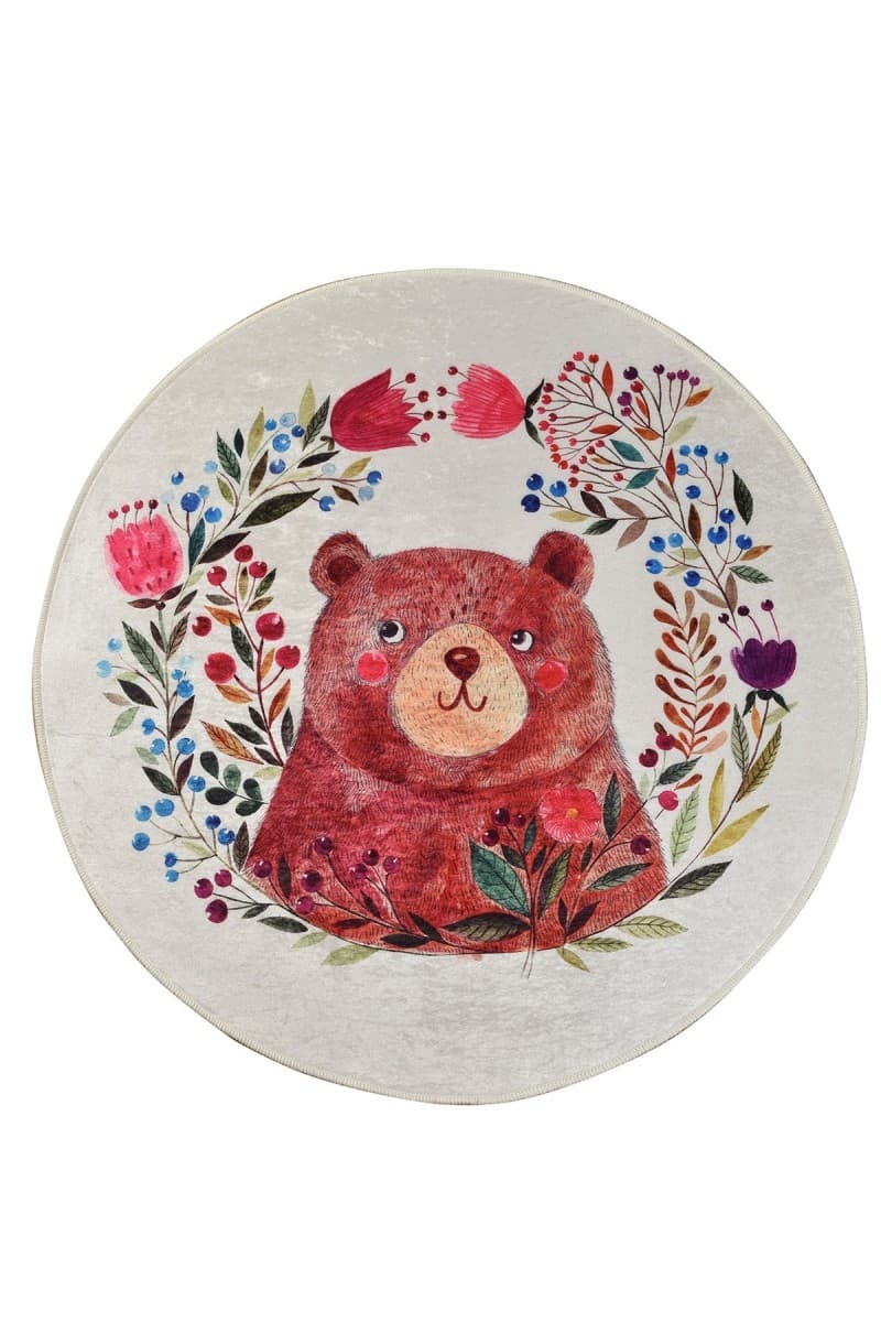 Dětský kulatý koberec Bears Garden vícebarevný