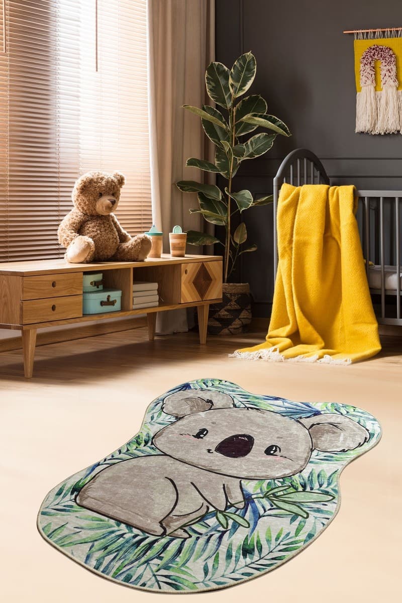 Dětský koberec Koala šedý/zelený 2