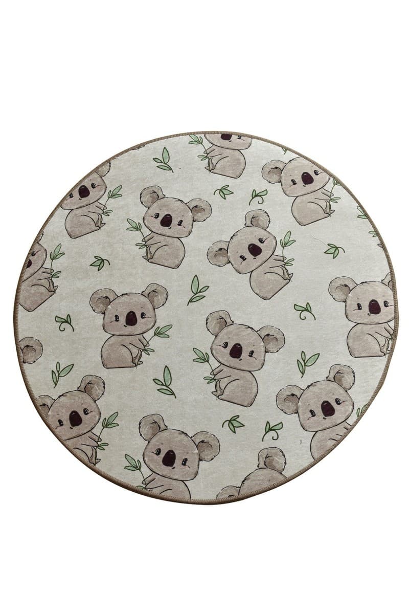 Dětský kulatý koberec Koala šedý