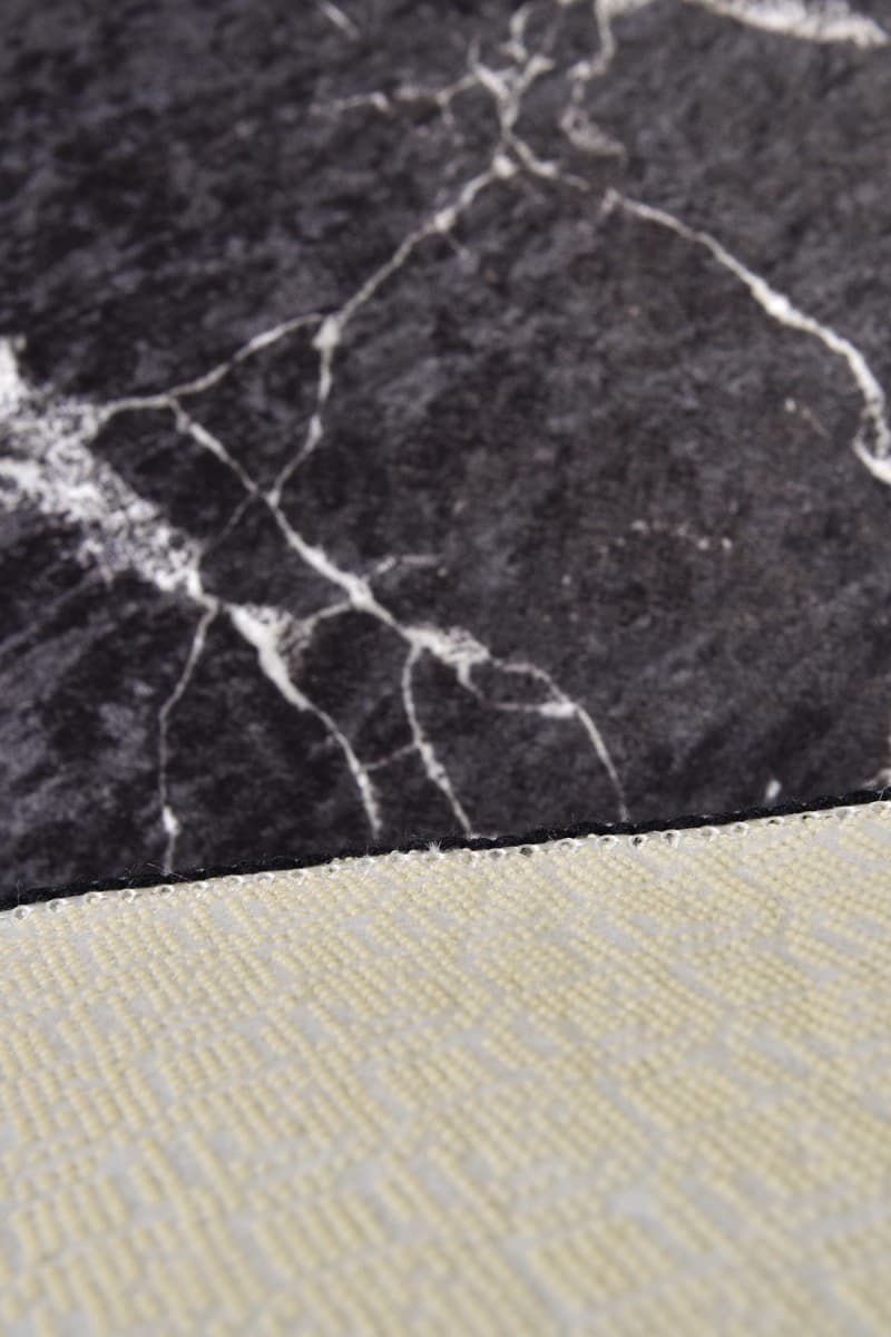 Kulatý koberec Black Marble černý 3