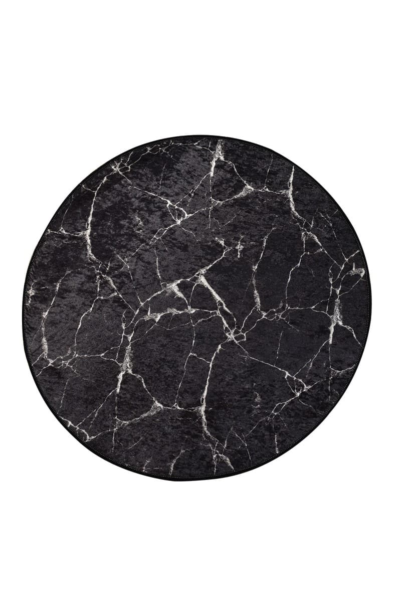 Kulatý koberec Black Marble černý