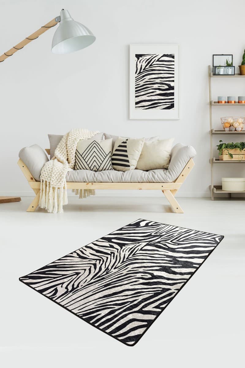 Koberec Zebra bílý/černý 2