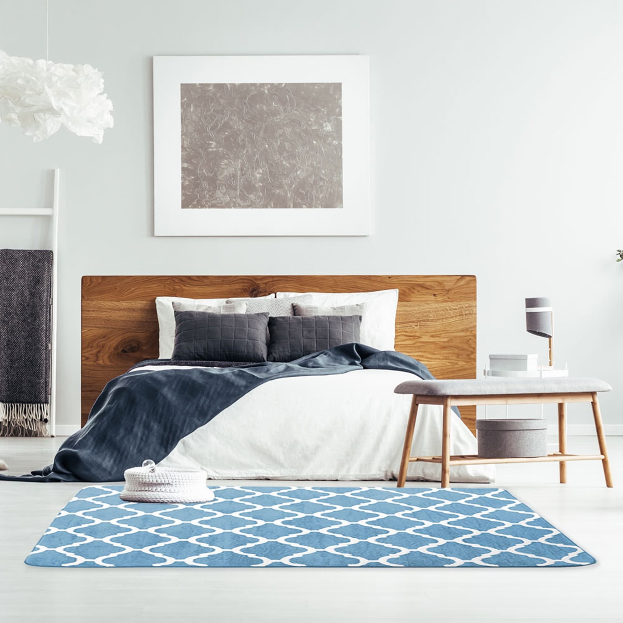 Plyšový koberec Clover Baroc modrý 6