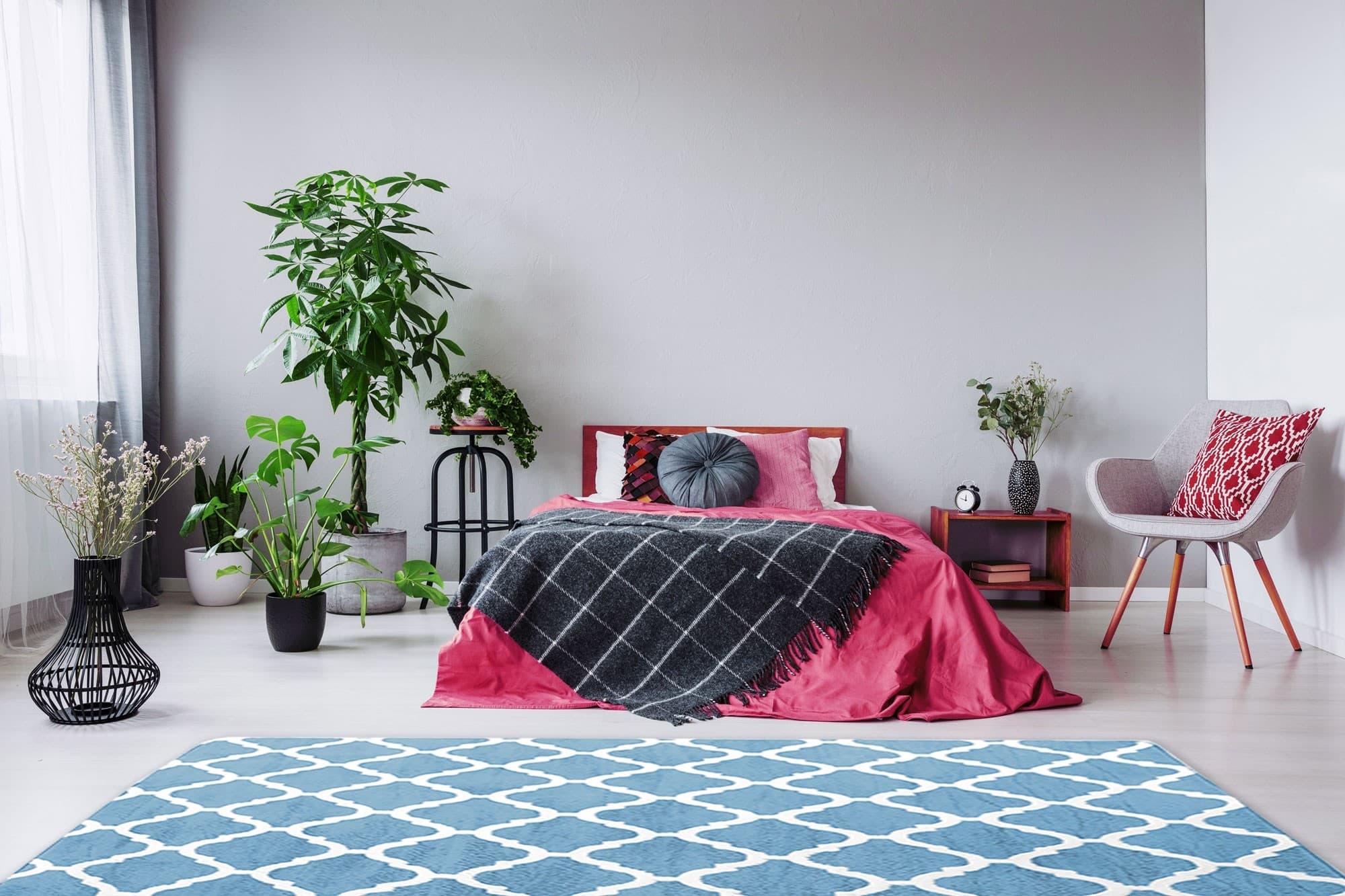 Plyšový koberec Clover Baroc modrý 5