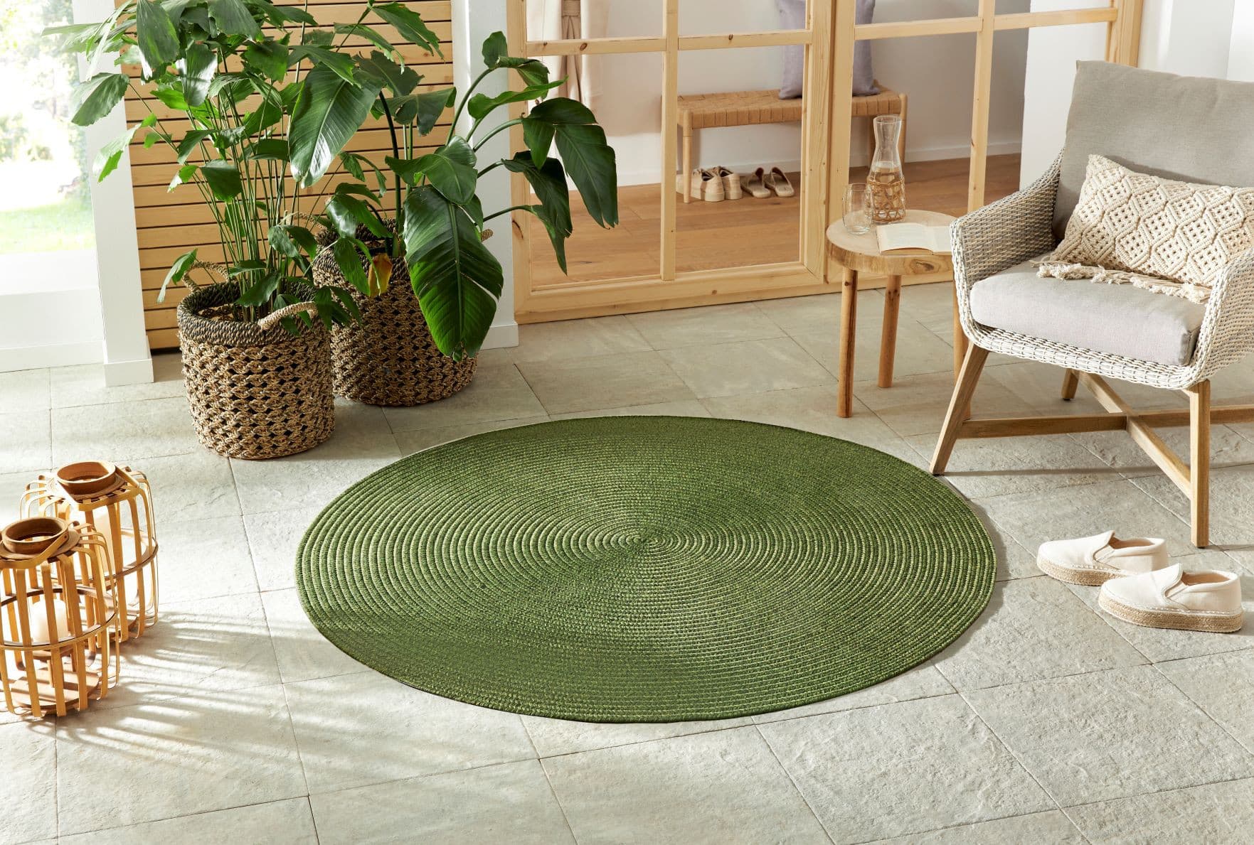 Kusový koberec Braided 105554 Green kruh – na ven i na doma Kruh Ø 150 cm 5