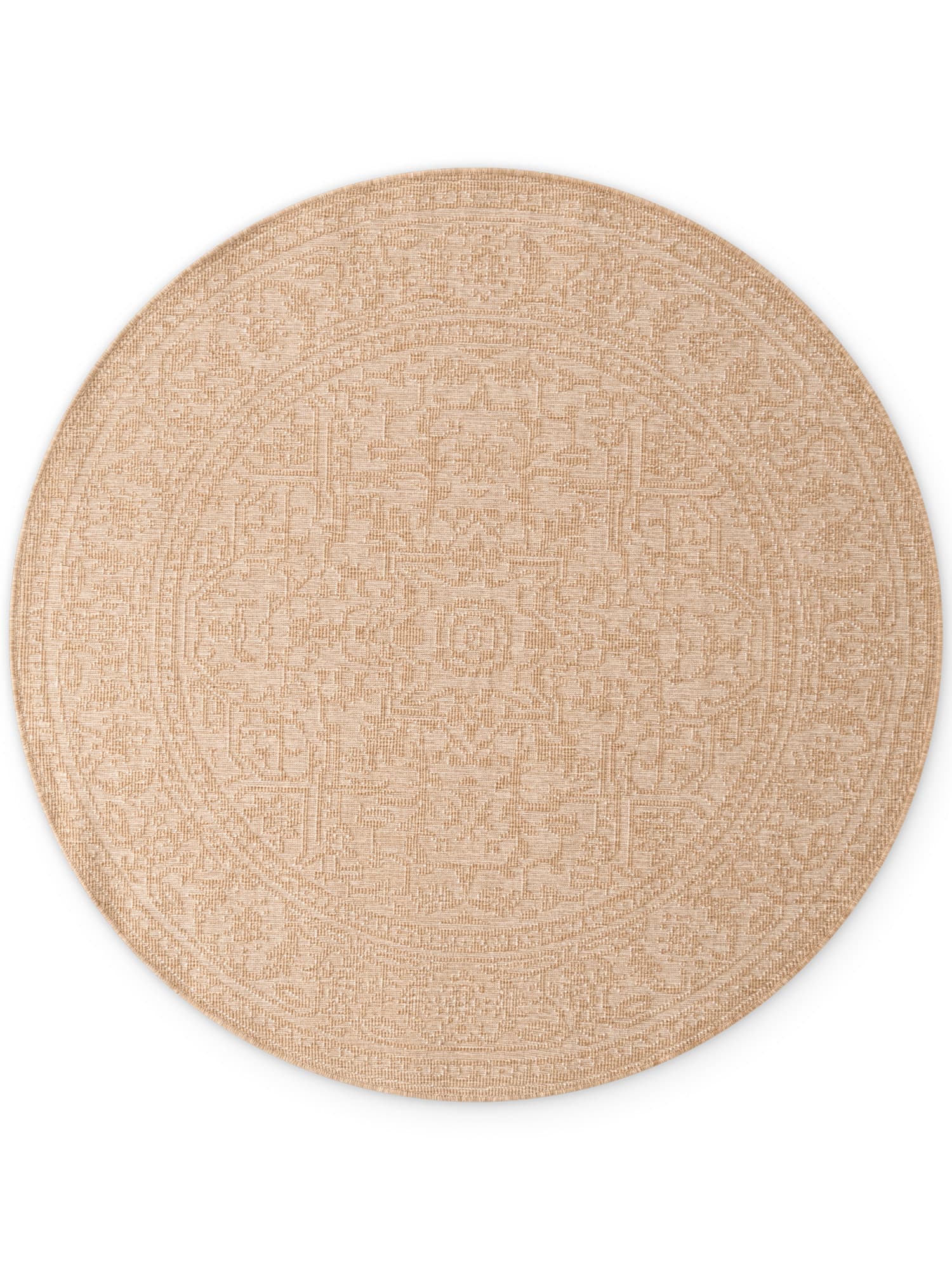 Kusový koberec Duet Kona Beige/White kruh - na ven i na doma