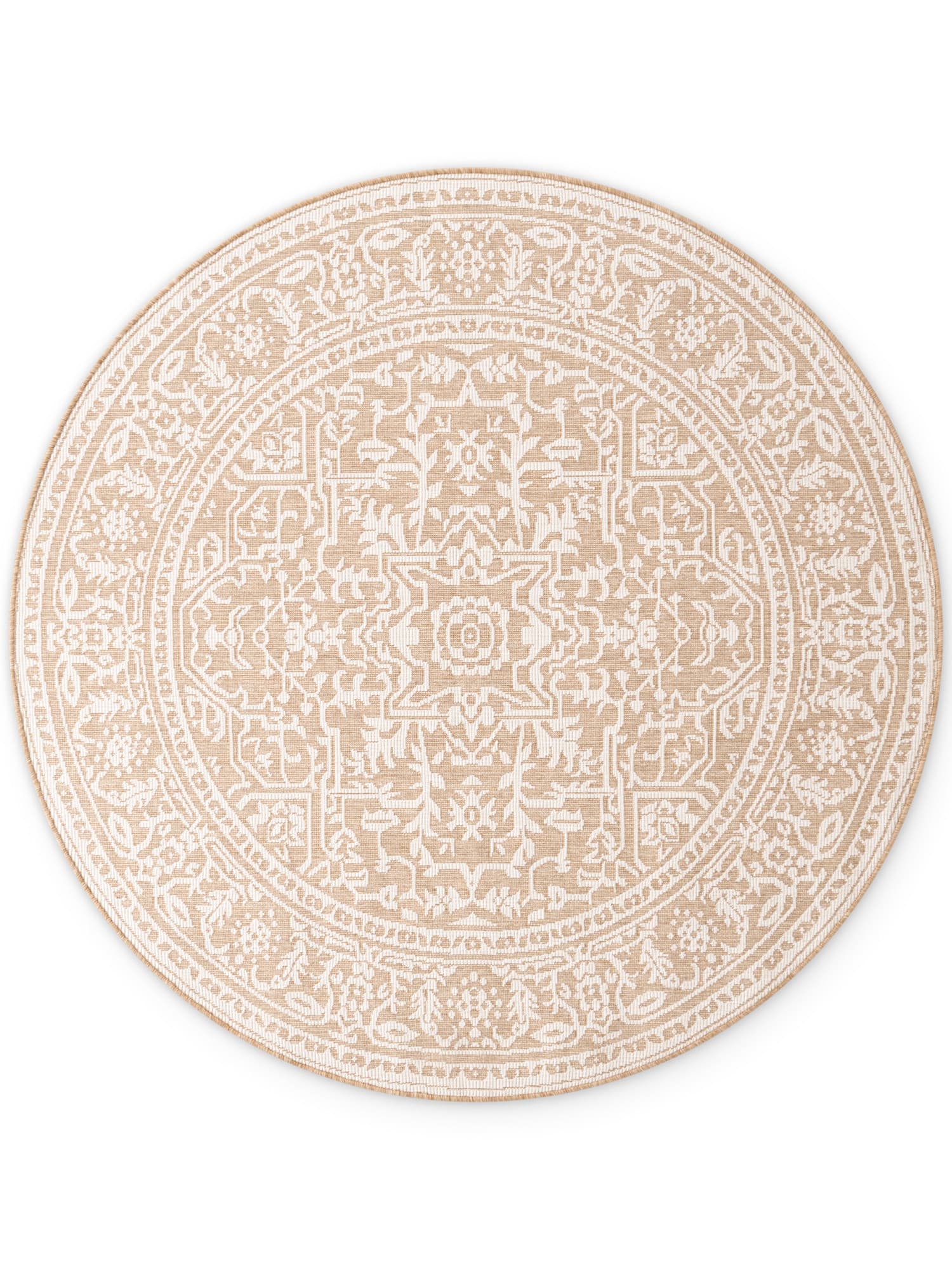 Kusový koberec Duet Kona Beige/White kruh - na ven i na doma 2