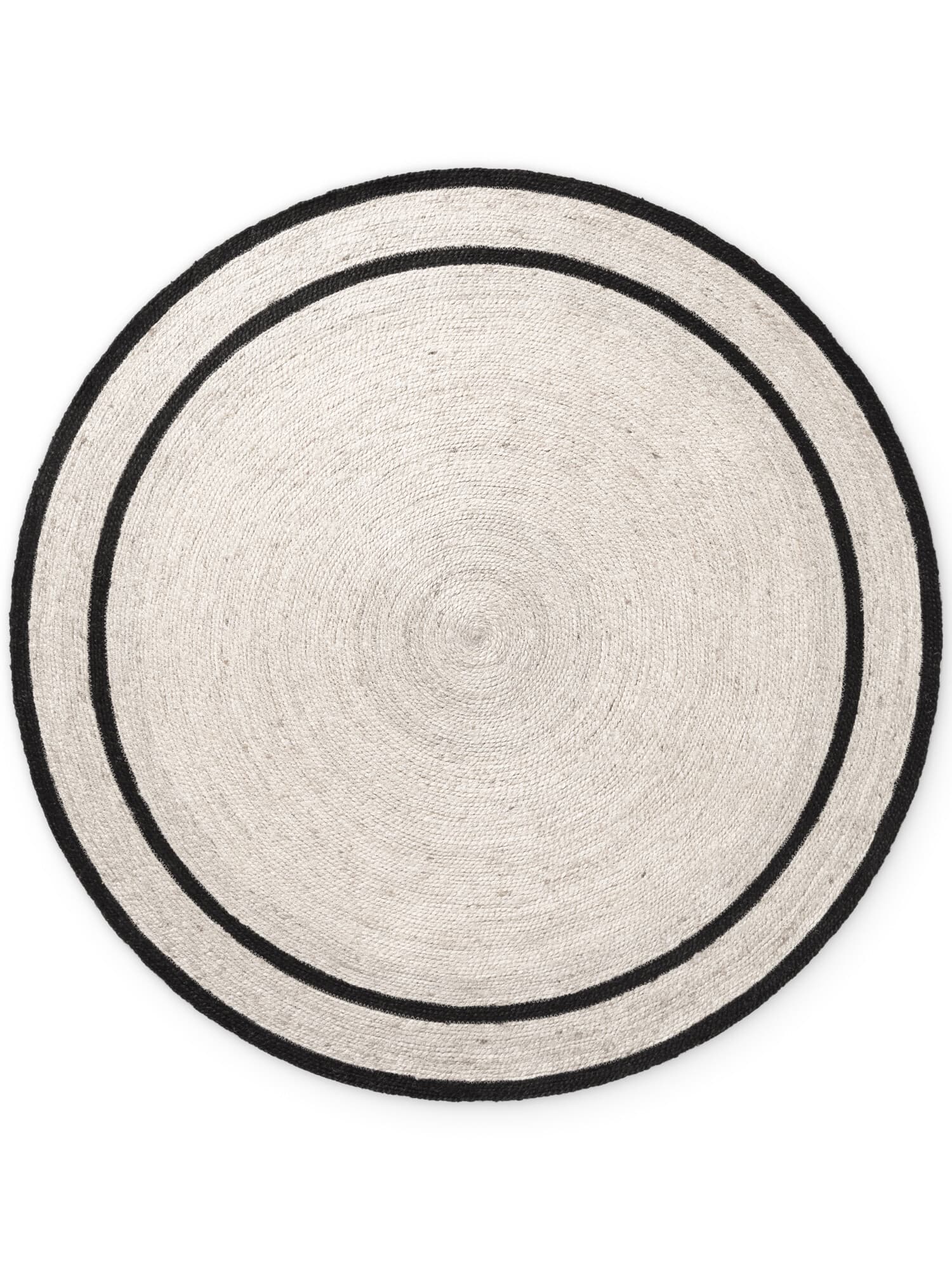 Kusový koberec Jute Braided 106331 Natural Black kruh Kruh Ø 200 cm