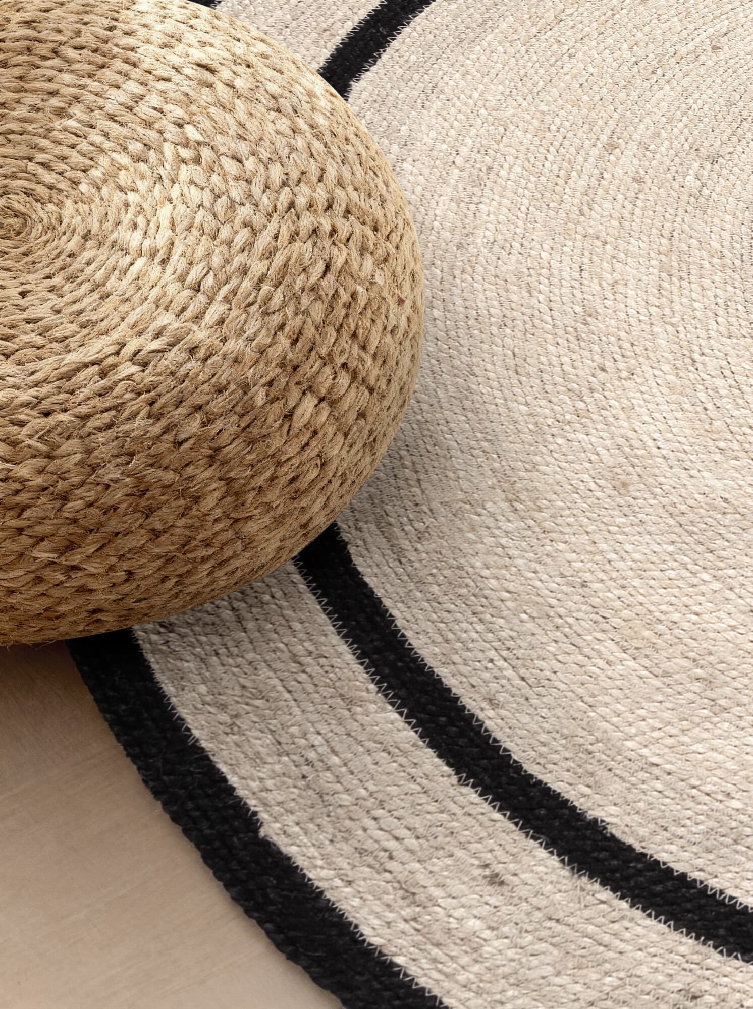 Kusový koberec Jute Braided 106331 Natural Black kruh Kruh Ø 200 cm 6