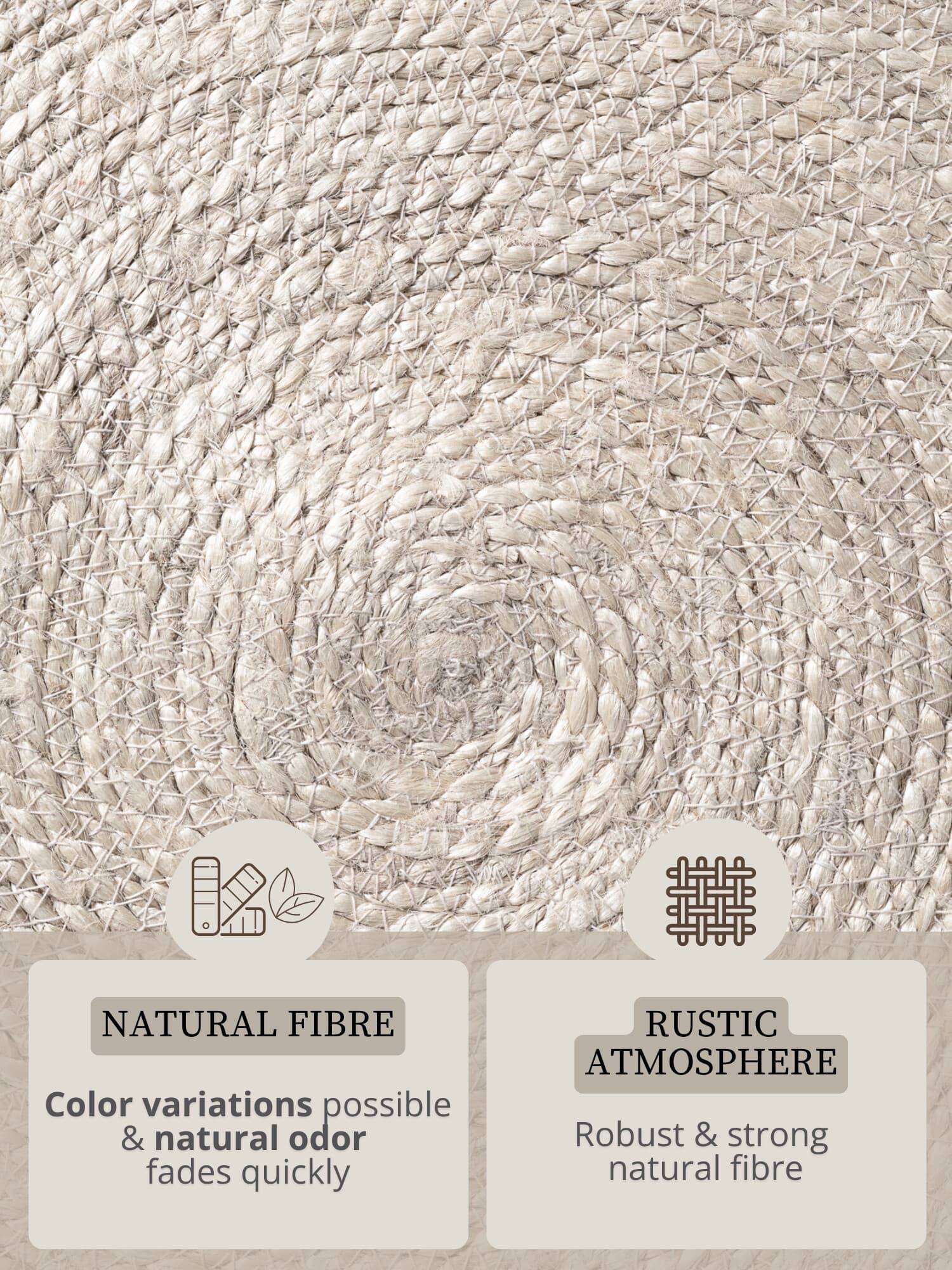 Kusový koberec Jute Braided 106331 Natural Black kruh Kruh Ø 200 cm 8