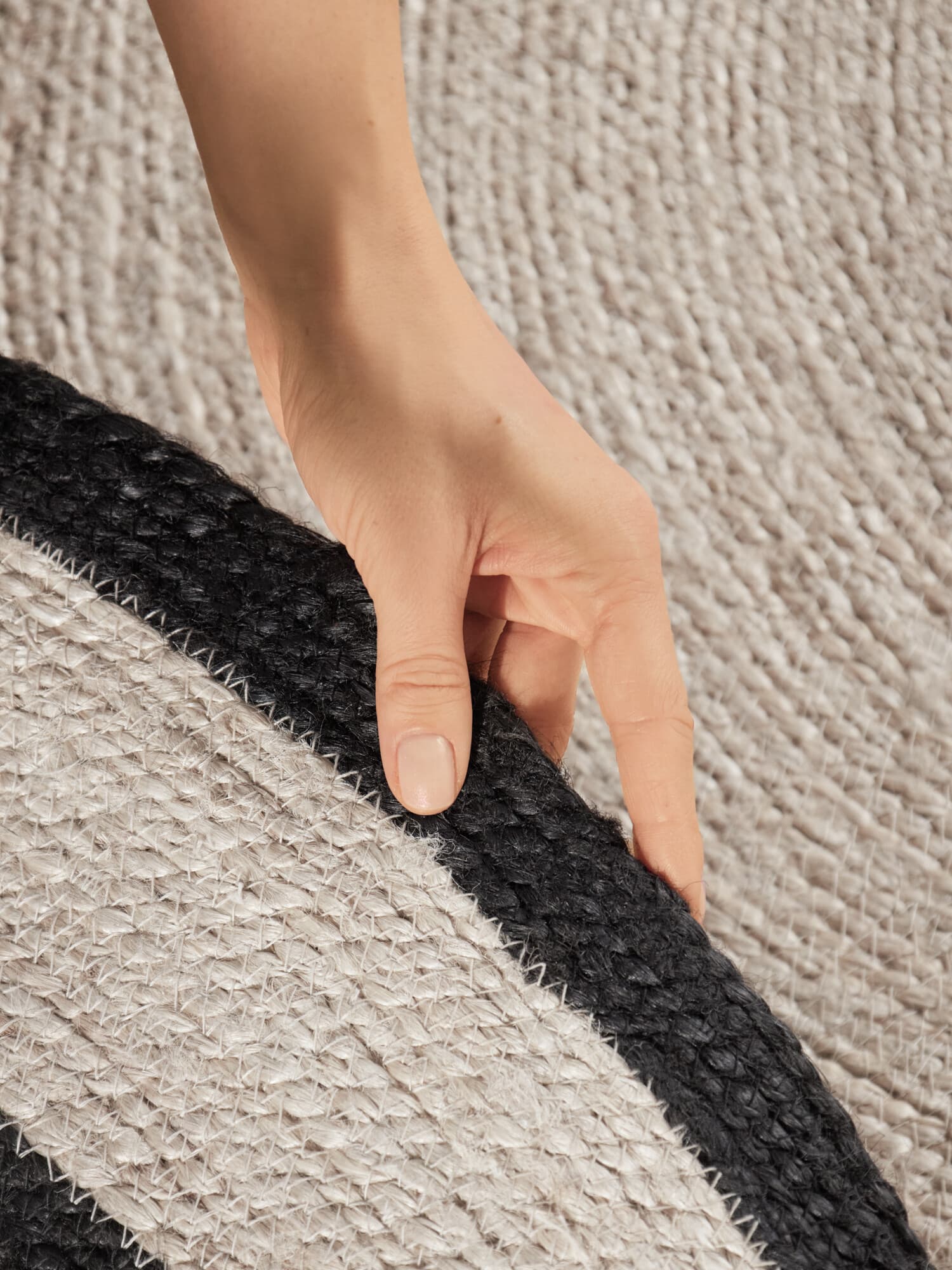 Kusový koberec Jute Braided 106331 Natural Black kruh Kruh Ø 200 cm 9