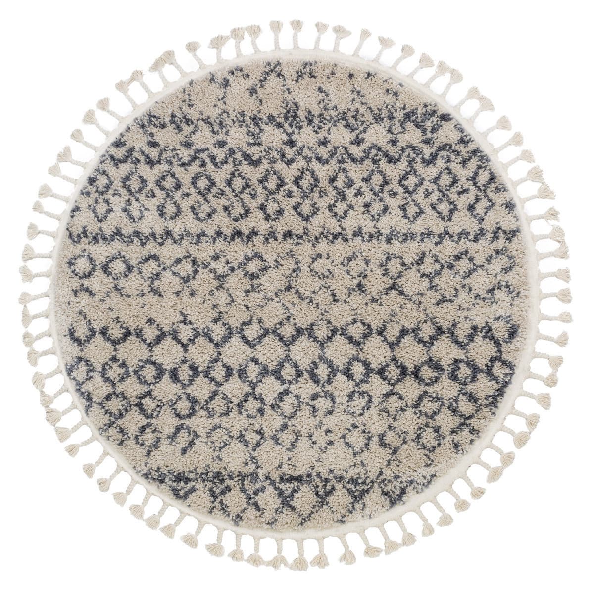 Kusový koberec Berber Agadir G0522 cream and grey kruh Kruh Ø 120 cm