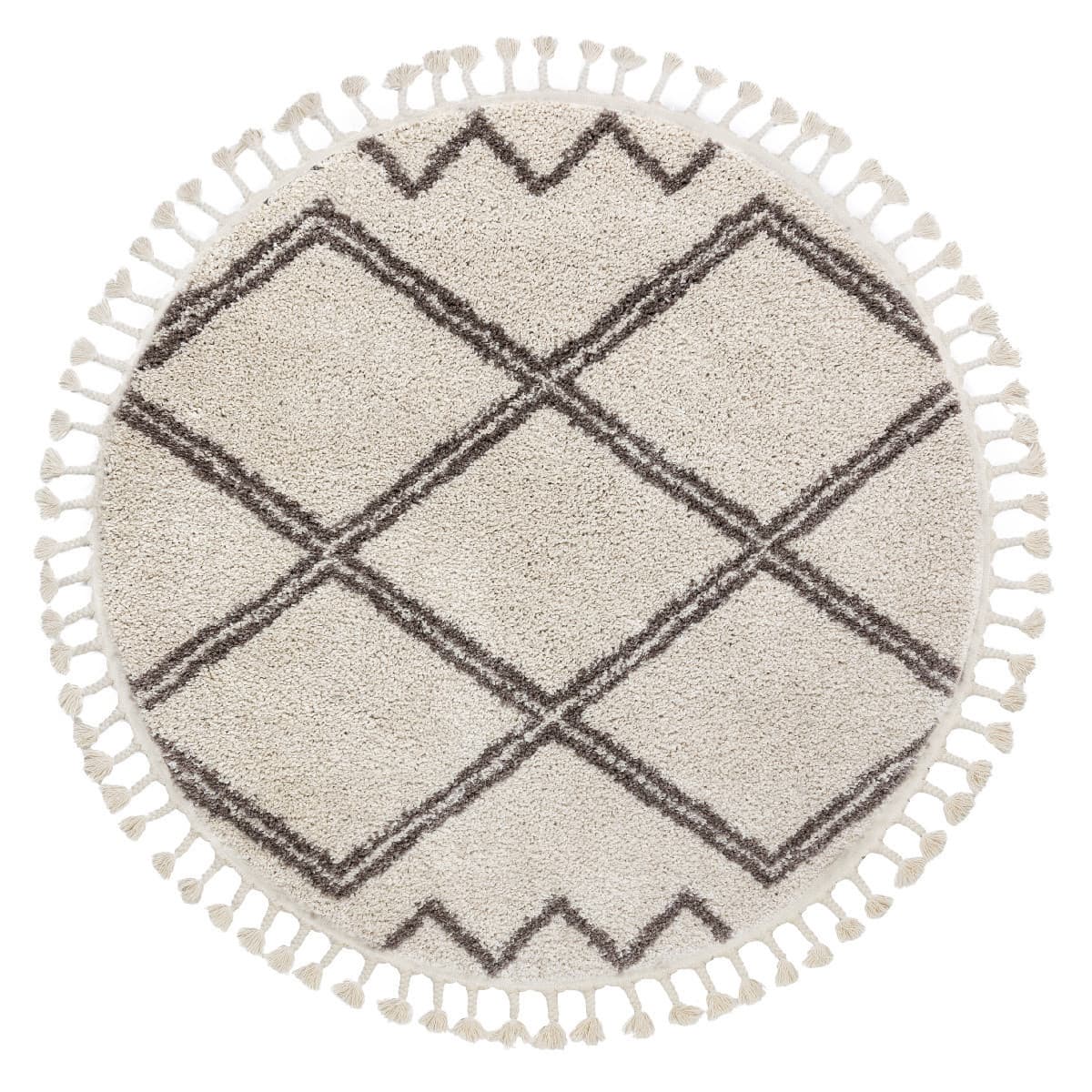 Kusový koberec Berber Asila cream and brown kruh Kruh Ø 120 cm