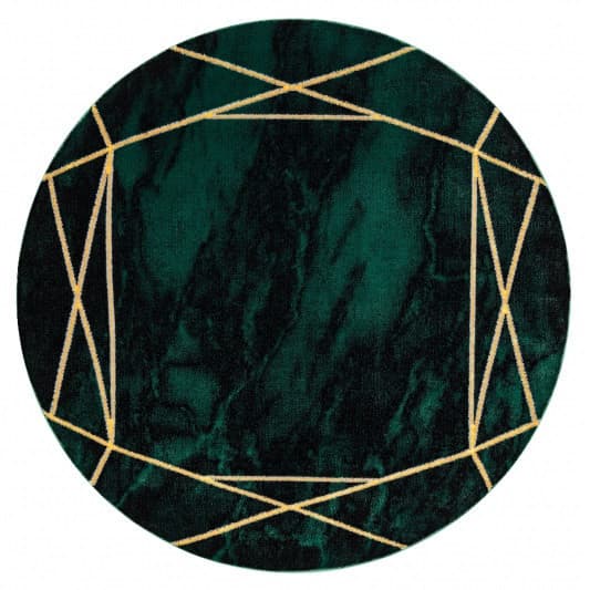 Kusový koberec Emerald 1022 green and gold kruh Kruh Ø 120 cm
