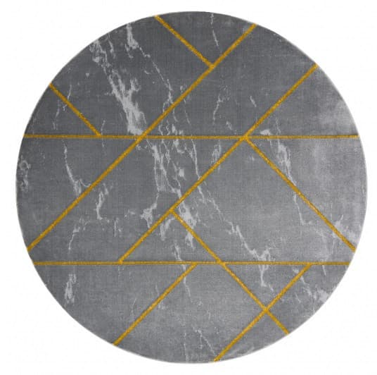 Kusový koberec Emerald geometric 1012 grey and gold kruh Kruh Ø 120 cm
