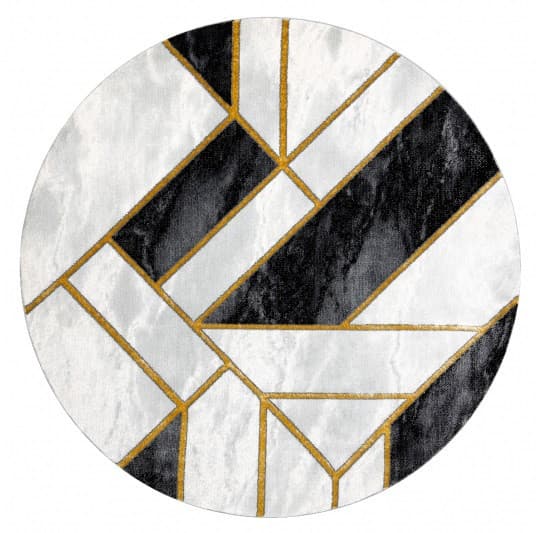 Kusový koberec Emerald 1015 black and gold kruh Kruh Ø 120 cm