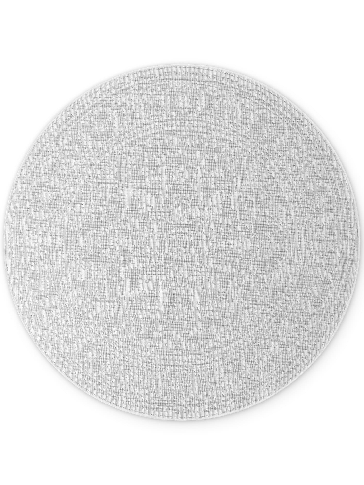 Kusový koberec Duet Kona White/Gray kruh - na ven i na doma