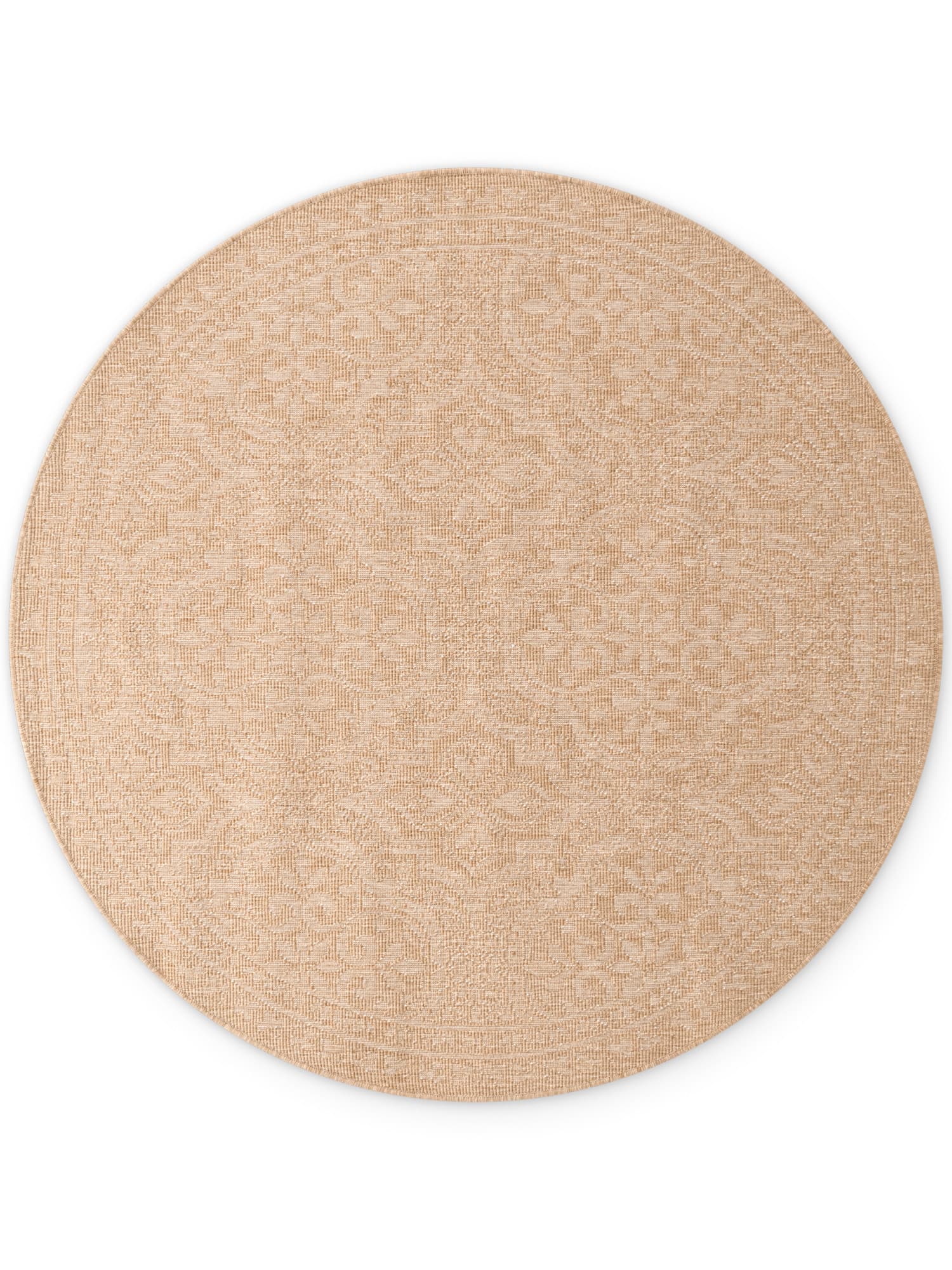 Kusový koberec Duet Rosel Beige/White kruh - na ven i na doma