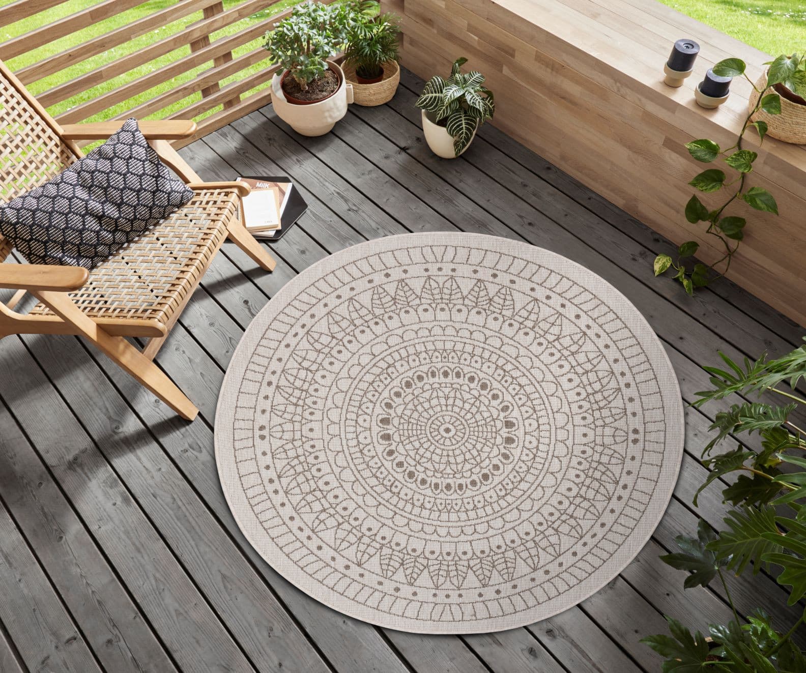 Kusový koberec Twin-Wendeteppiche 105475 Linen kruh – na ven i na doma Kruh Ø 140 cm 6