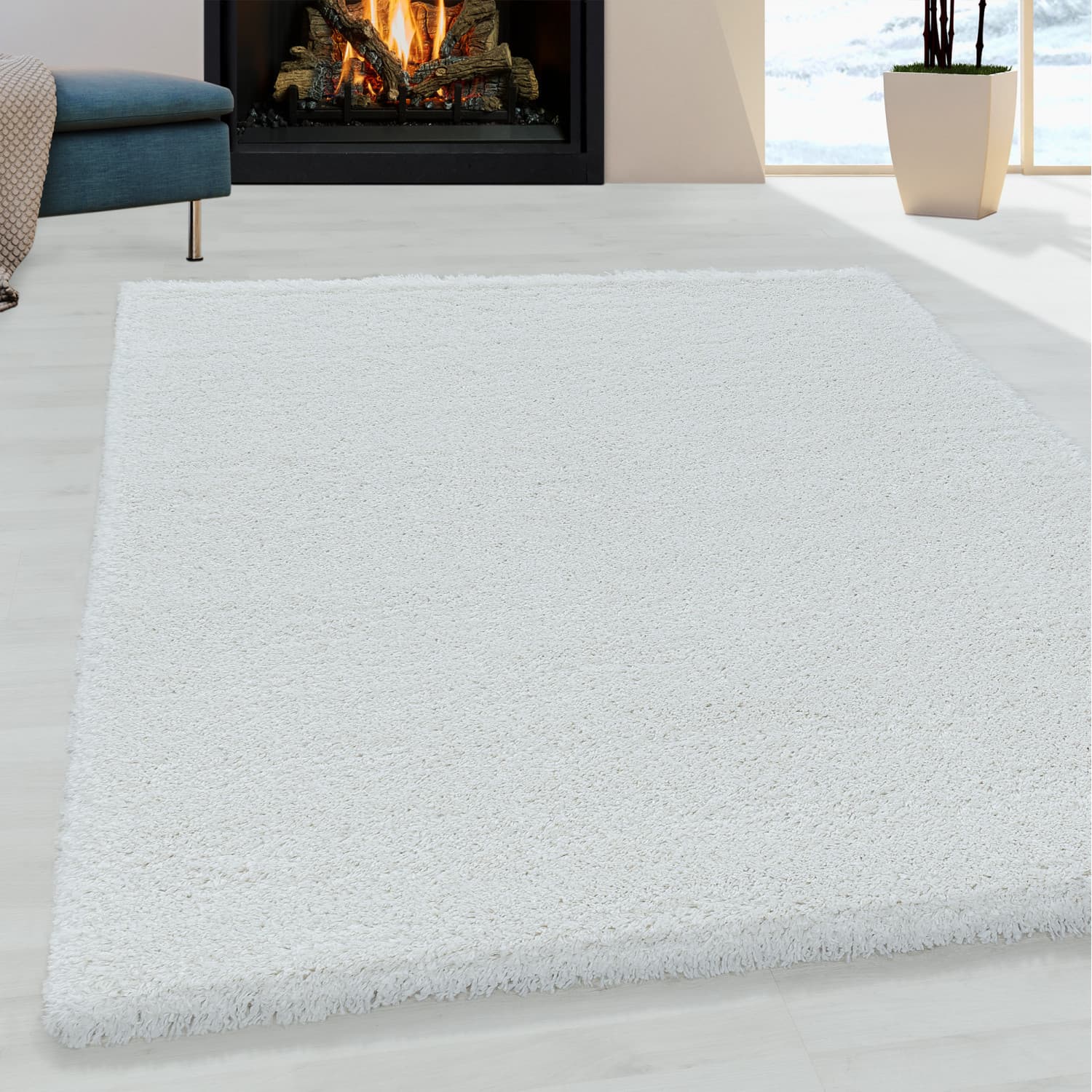Kusový koberec Fluffy Shaggy 3500 white 6