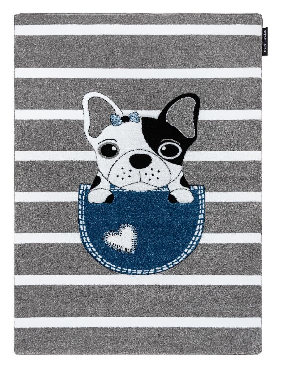 Dětský kusový koberec Petit Bulldog grey