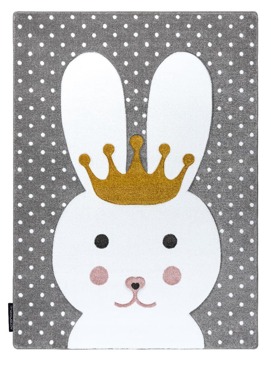 Dětský kusový koberec Petit Bunny grey