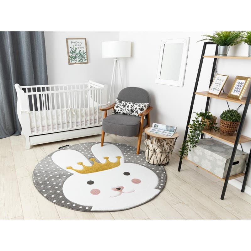 Dětský kusový koberec Petit Bunny grey kulatý Kruh Ø 160 cm 3