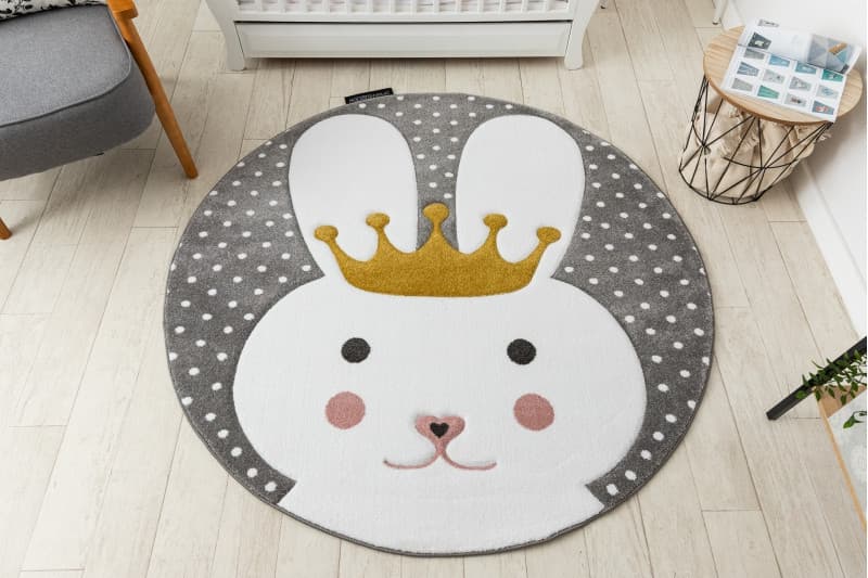 Dětský kusový koberec Petit Bunny grey kulatý Kruh Ø 160 cm 4