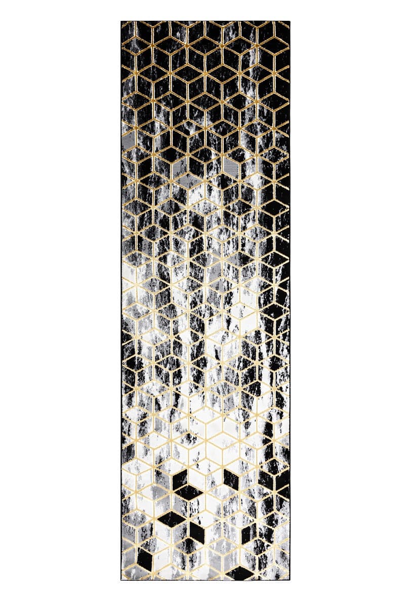 Běhoun Gloss 409A 82 3D cubes black/gold/grey