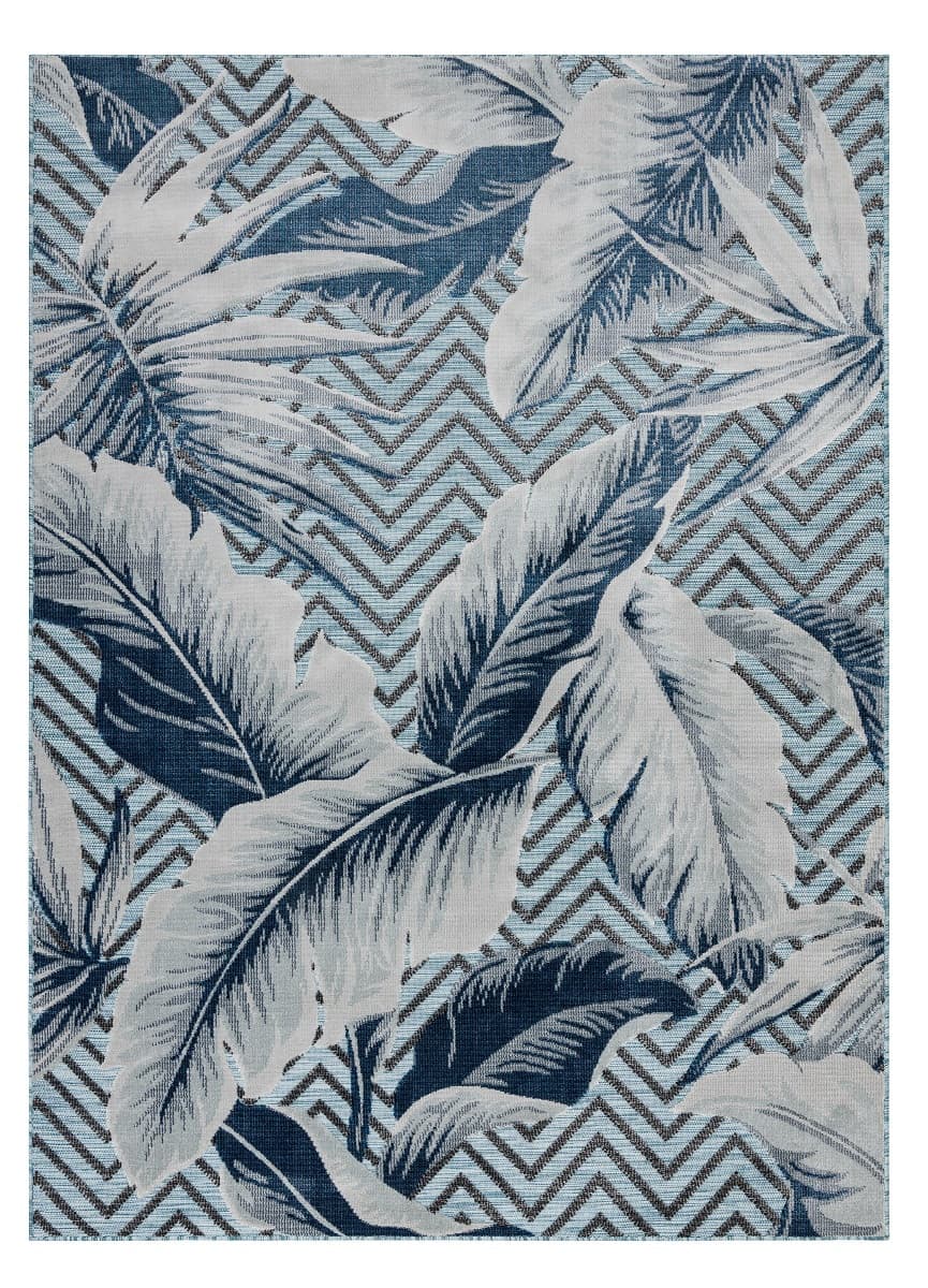 Kusový koberec Botanic 65242 Feathers aqua – na ven i na doma