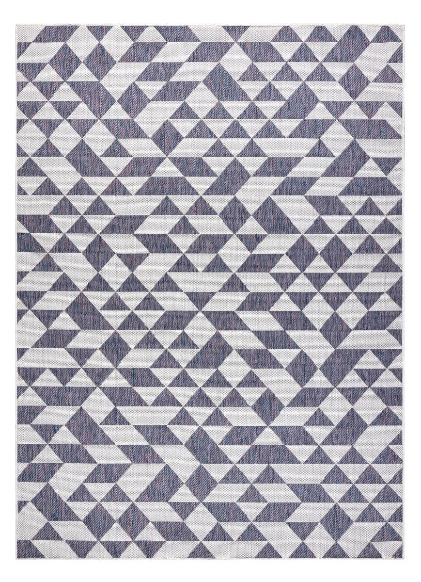 Kusový koberec Sion Sisal Triangles 22373 ecru/blue-pink – na ven i na doma