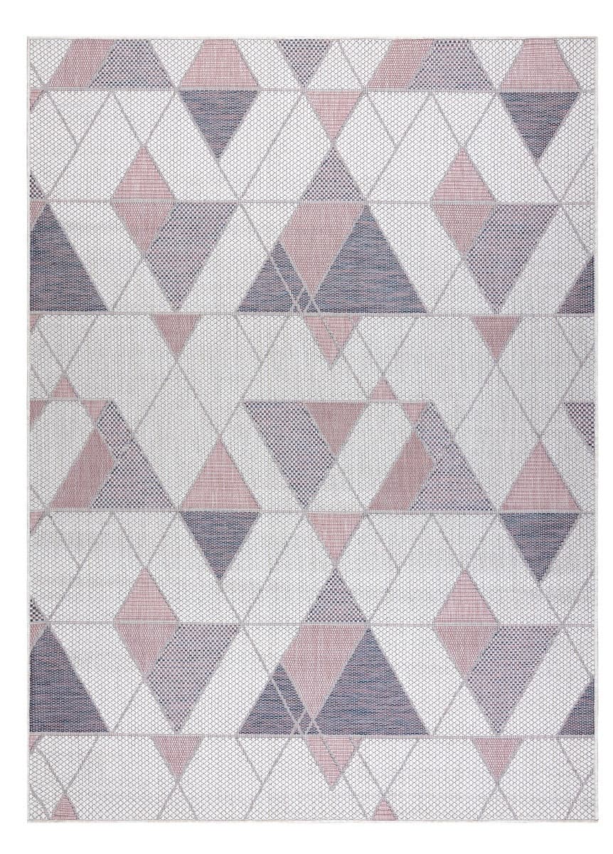 Kusový koberec Sion Sisal Triangles 3006 ecru/pink – na ven i na doma
