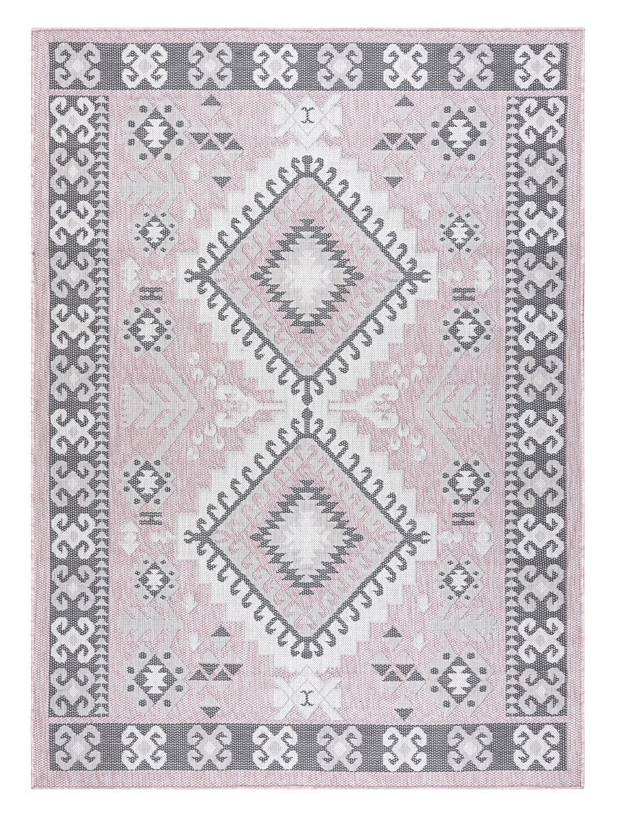 Kusový koberec Sion Sisal Aztec 3007 pink/ecru – na ven i na doma