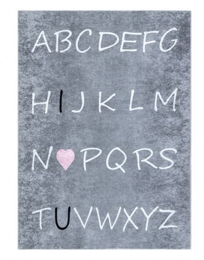 Dětský kusový koberec Junior 52063.801 Alphabet grey