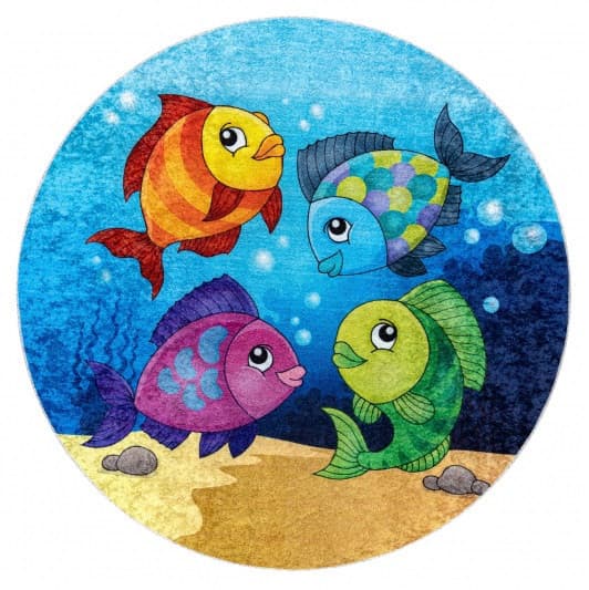 Dětský kusový koberec Junior 51594.801 Ocean Kruh Ø 80 cm