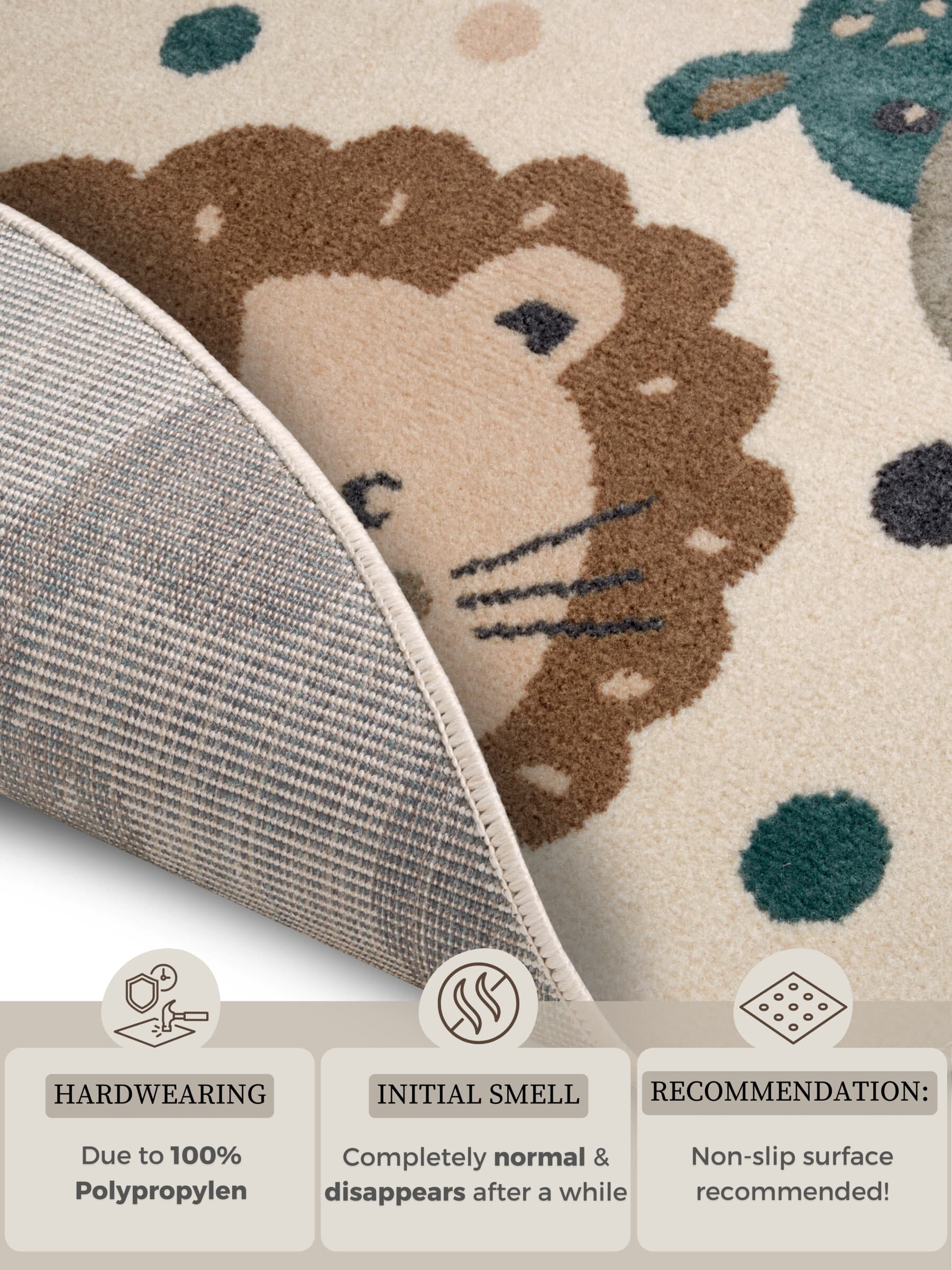 Dětský koberec Adventures 105968 Cream Brown Blue kruh Kruh Ø 140 cm 5