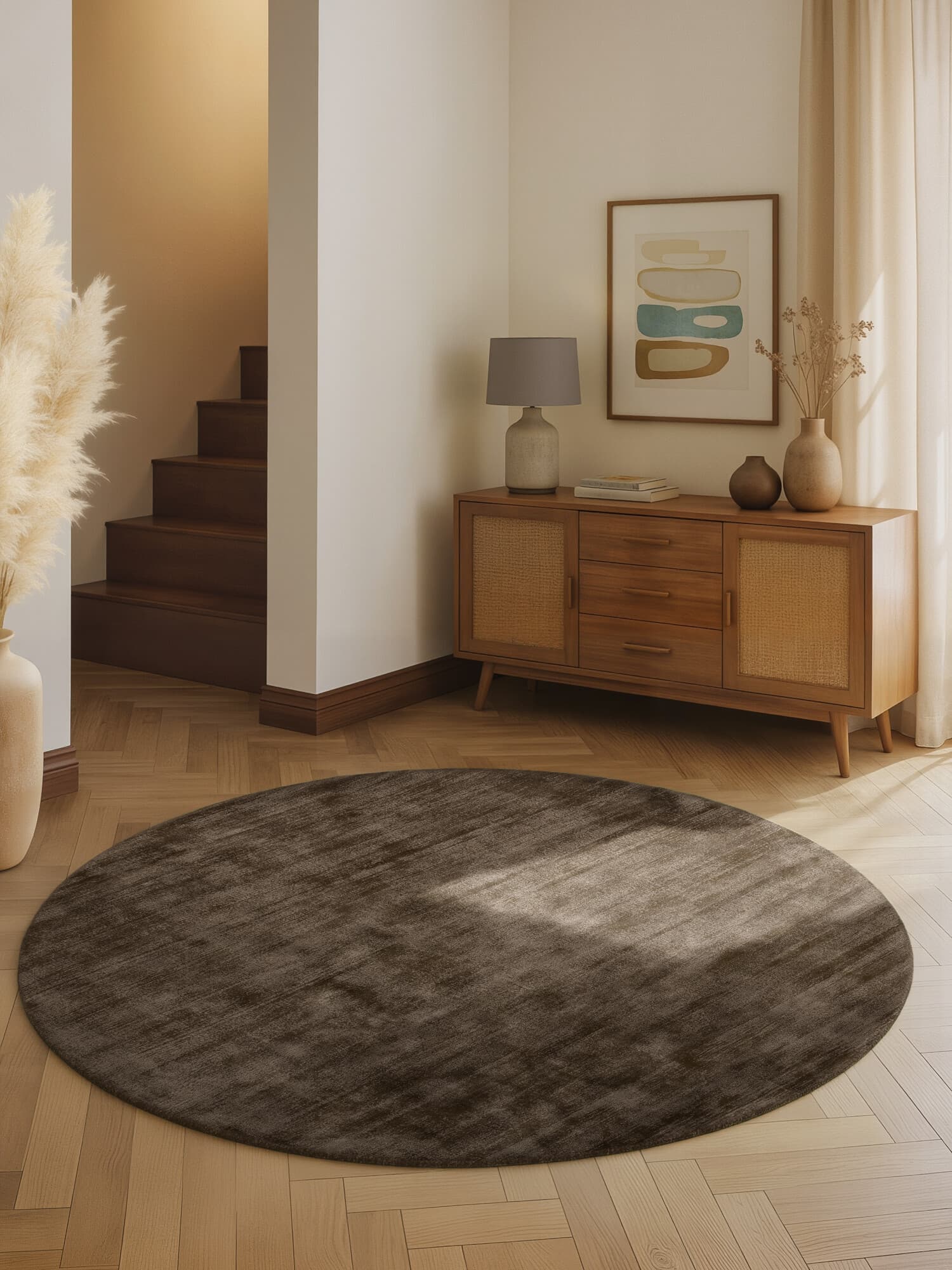 Kusový koberec Vikosa Jane 106297 Brown kruh Kruh Ø 120 cm 2
