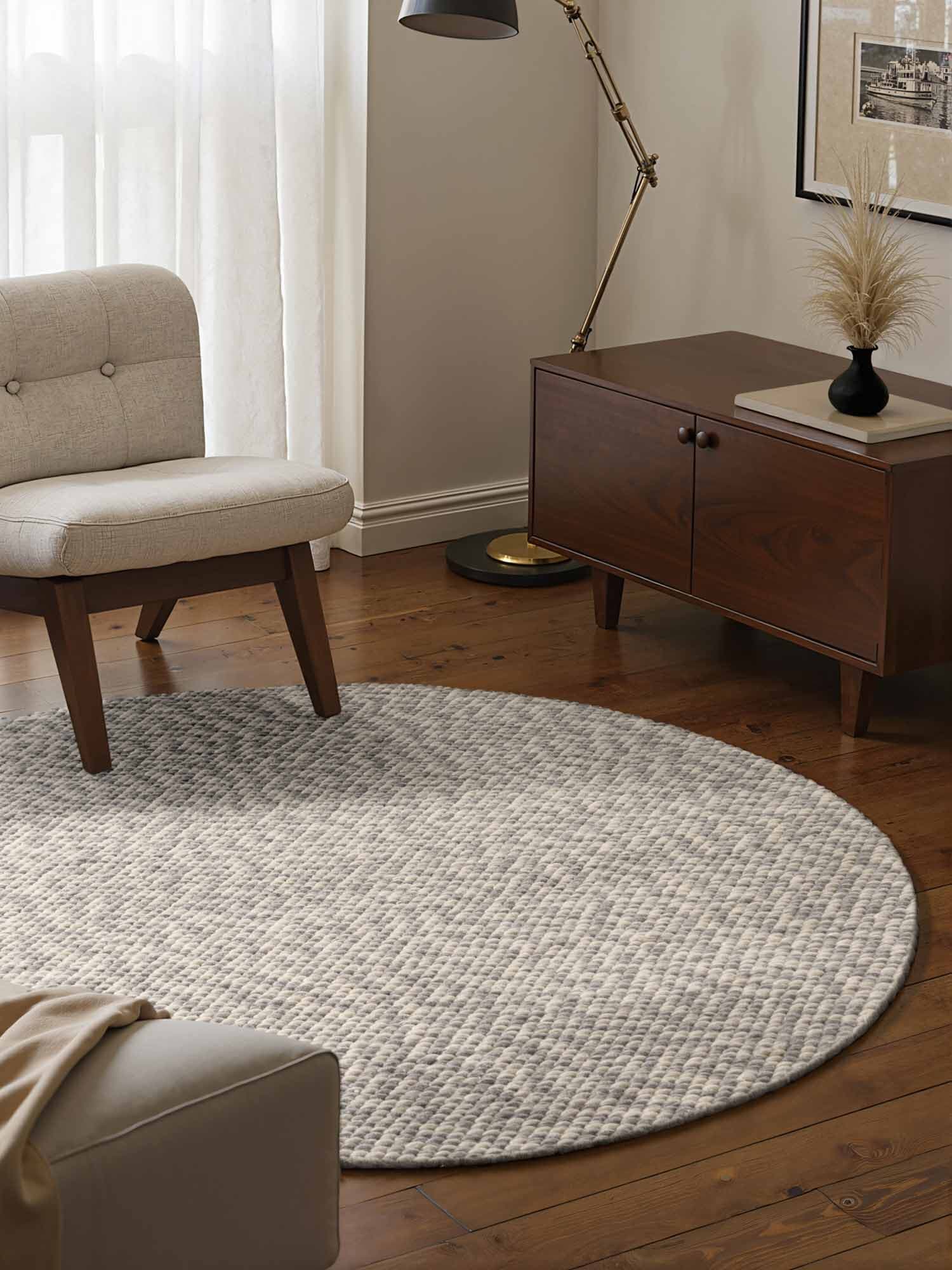 Kusový koberec Lyon Beans 106317 Natural Cream Grey kruh z kolekce Elle Kruh Ø 160 cm 3