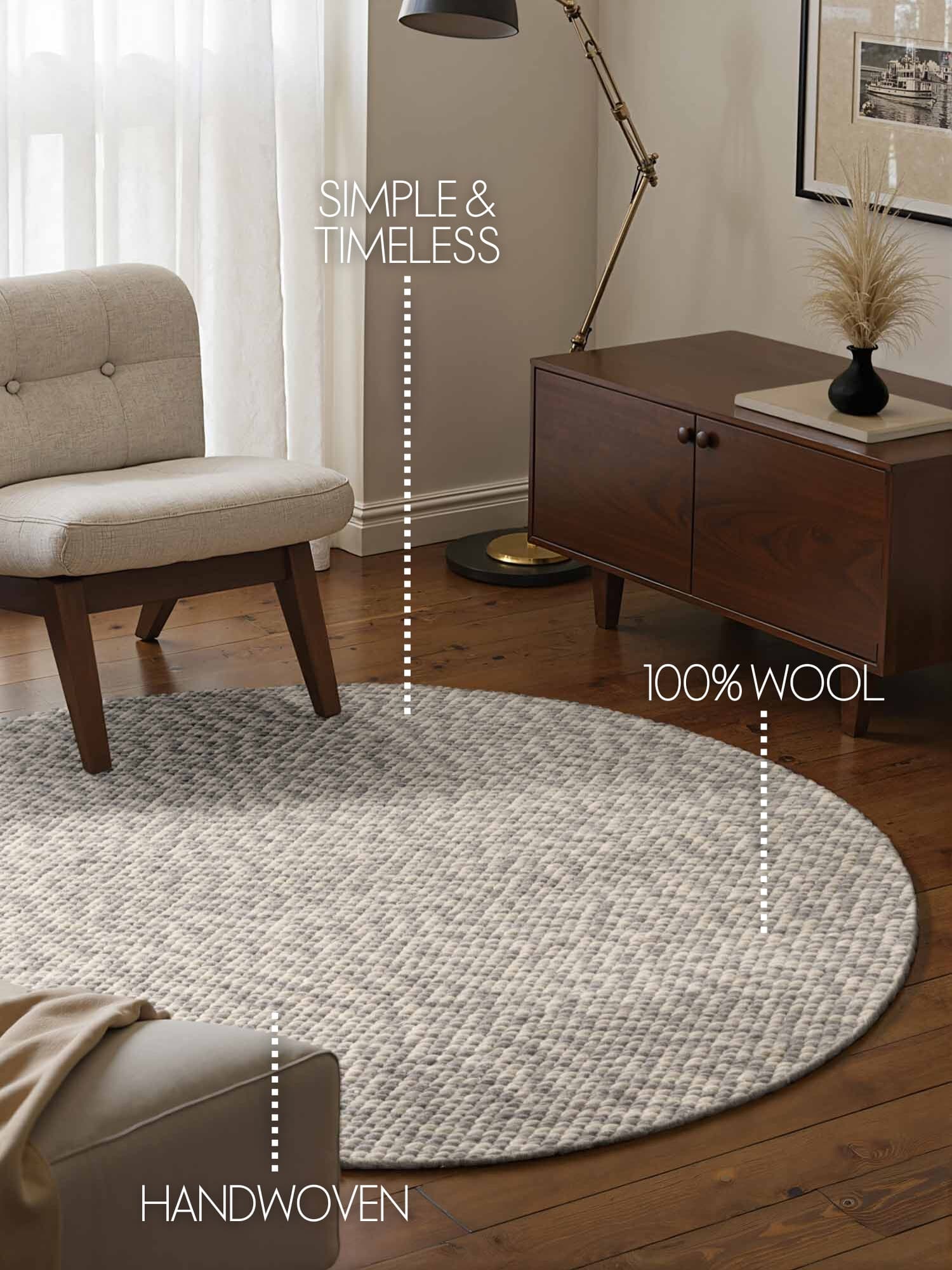 Kusový koberec Lyon Beans 106317 Natural Cream Grey kruh z kolekce Elle Kruh Ø 160 cm 4