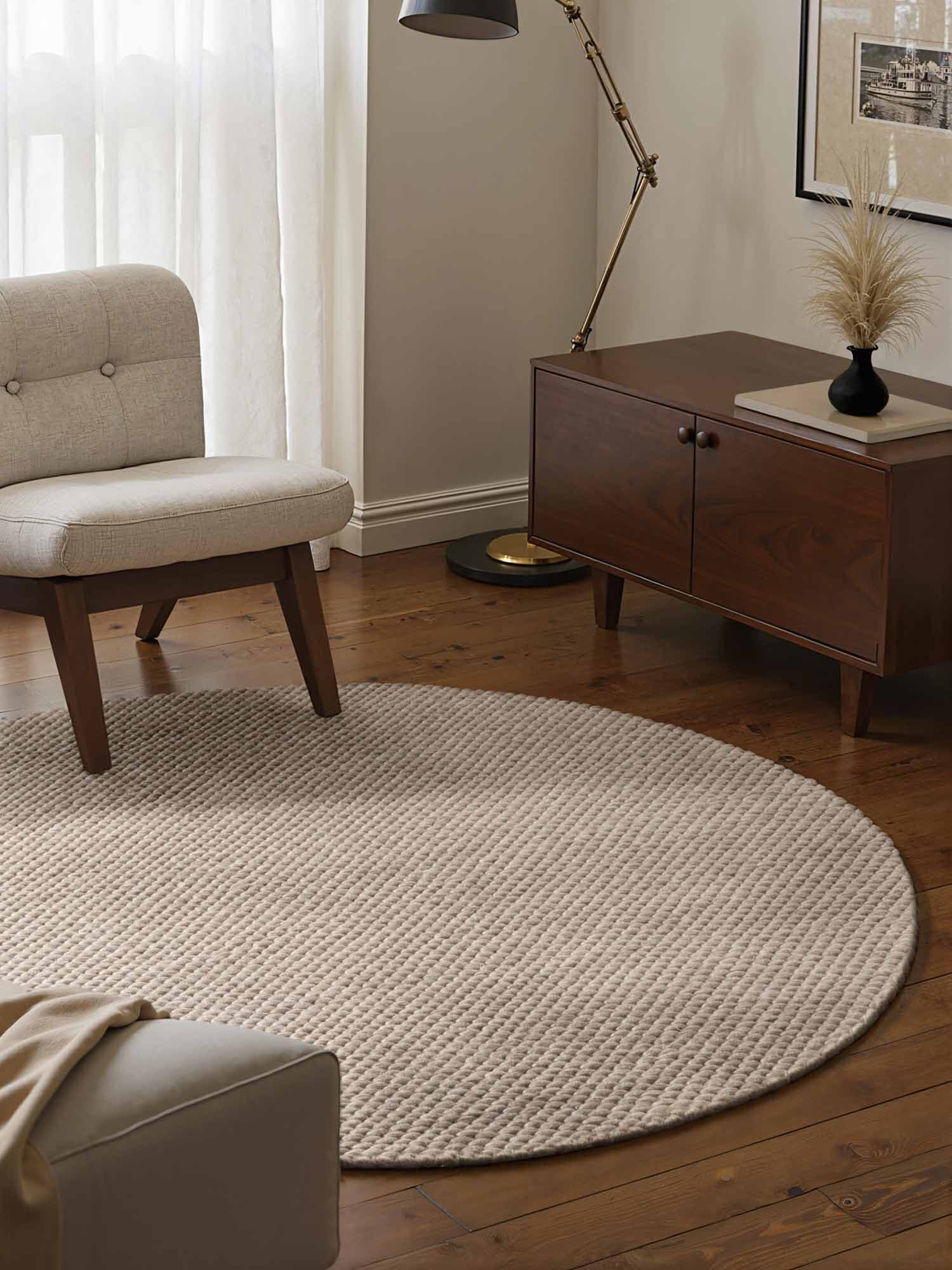 Kusový koberec Lyon Beans 106315 Natural Beige kruh z kolekce Elle Kruh Ø 200 cm 2