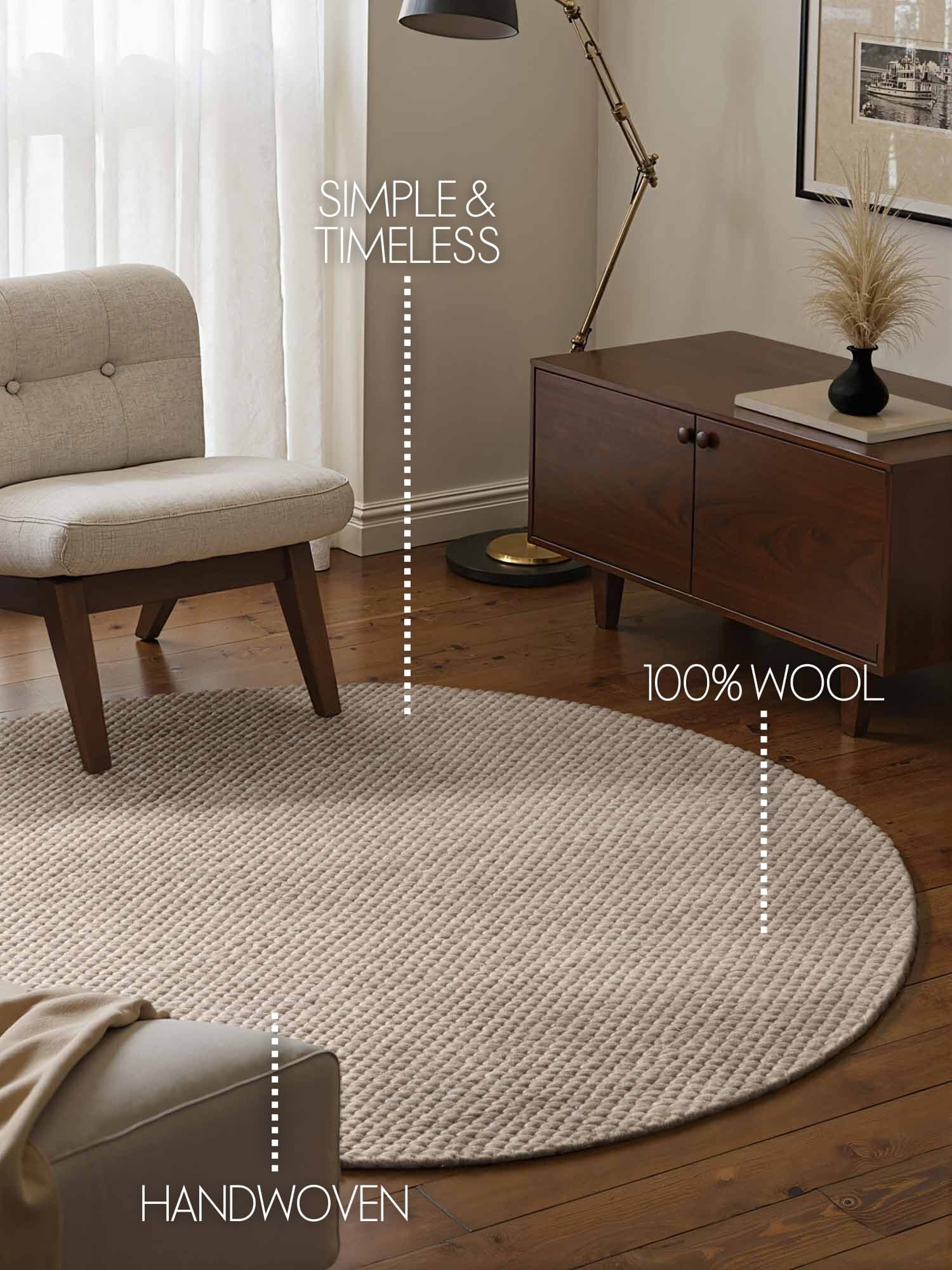 Kusový koberec Lyon Beans 106315 Natural Beige kruh z kolekce Elle Kruh Ø 200 cm 10