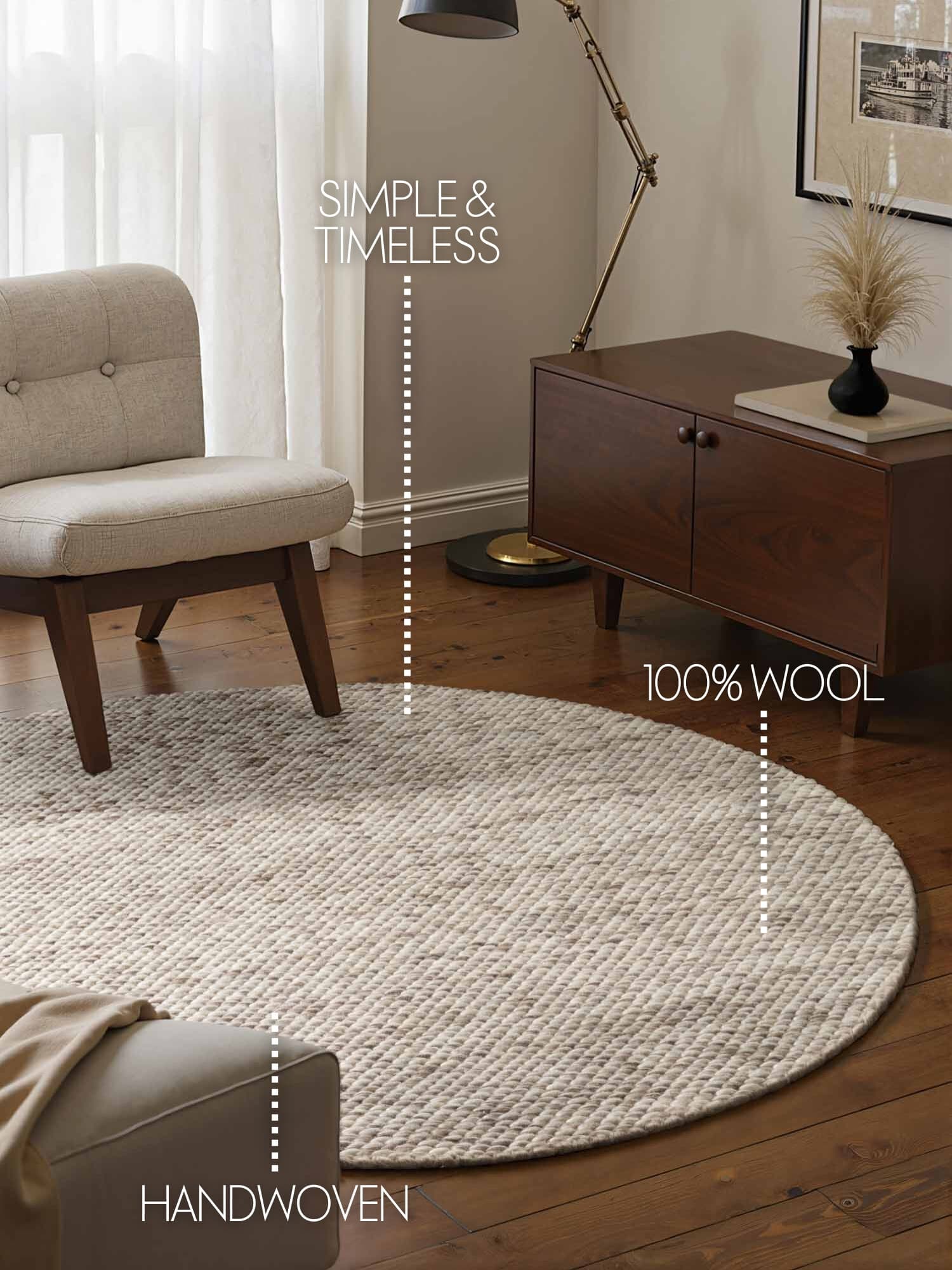 Kusový koberec Lyon Beans 106316 Natural Cream Brown kruh z kolekce Elle Kruh Ø 200 cm 10